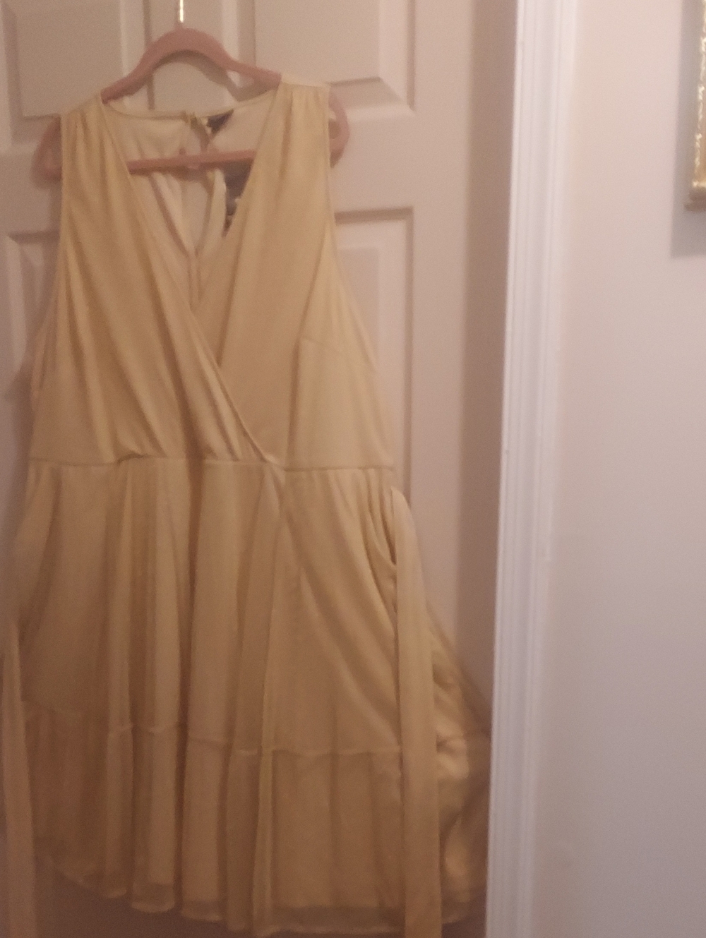 torrid Pale Gold Sleeveless Tiered Midi Dress